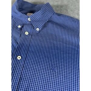 Brooks Brothers 346 Shirt Mens XL Blue Check Button Down Long Sleeve Casual
